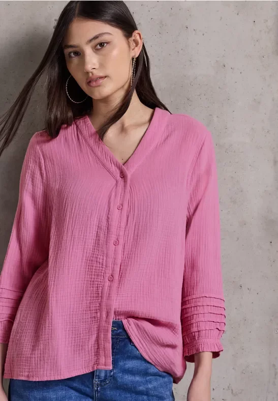 Street One Studio Frauen Musselintunika in Pink, Gr: 34