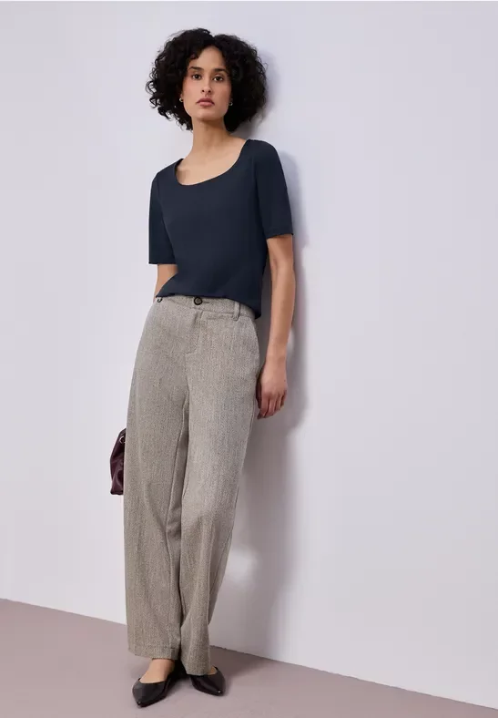 Street One Frauen Basic Shirt in Blau, Gr: 42