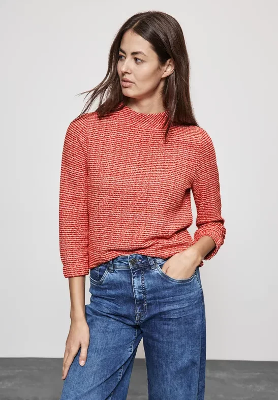 Street One Frauen Bedrucktes Shirt in Orange, Gr: 34