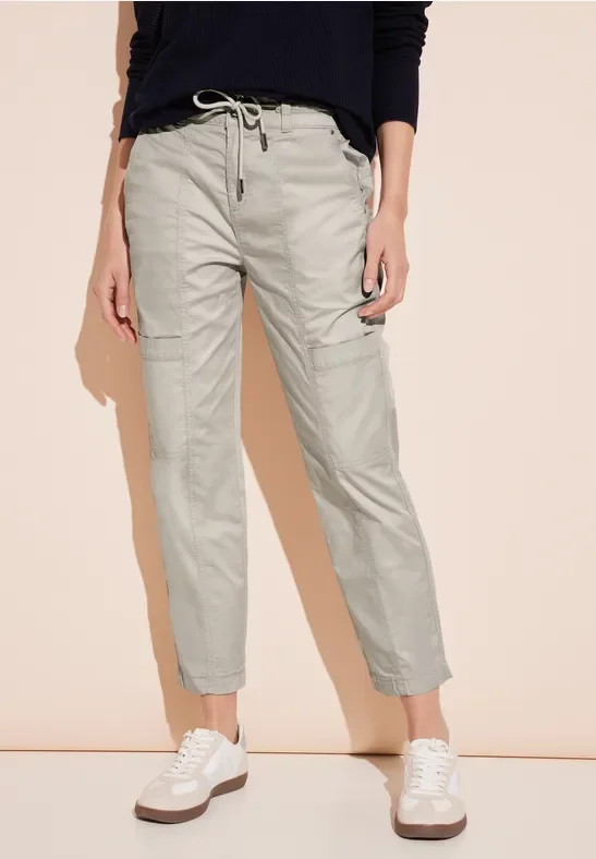 Street One Frauen Papertouch Hose in Beige, Gr: 32