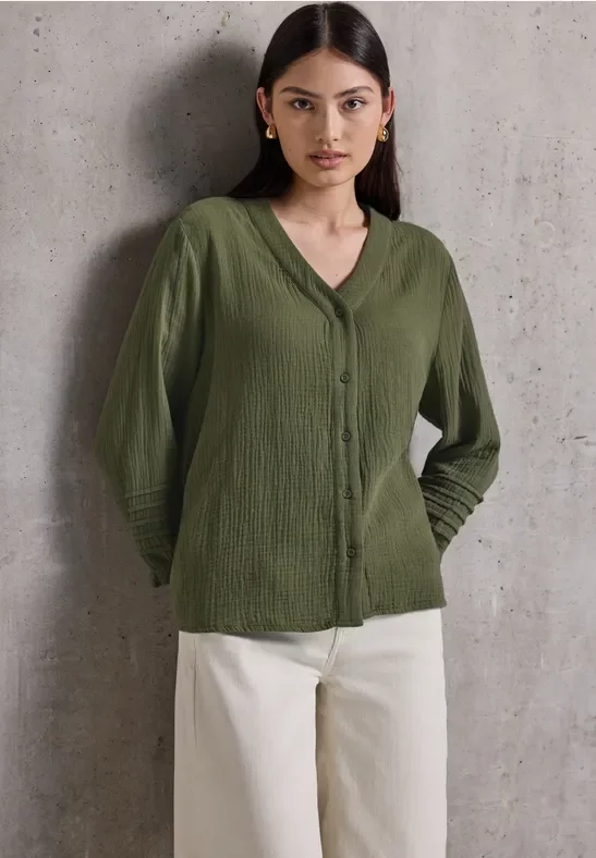 Thumbnail - Street One Studio Frauen Musselintunika in Grün, Gr: 36