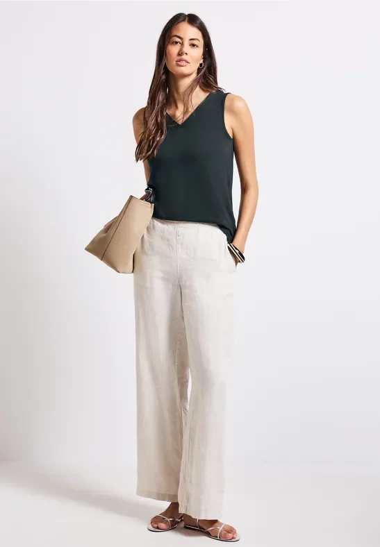 Street One Frauen V-Neck Top in Grün, Gr: 42