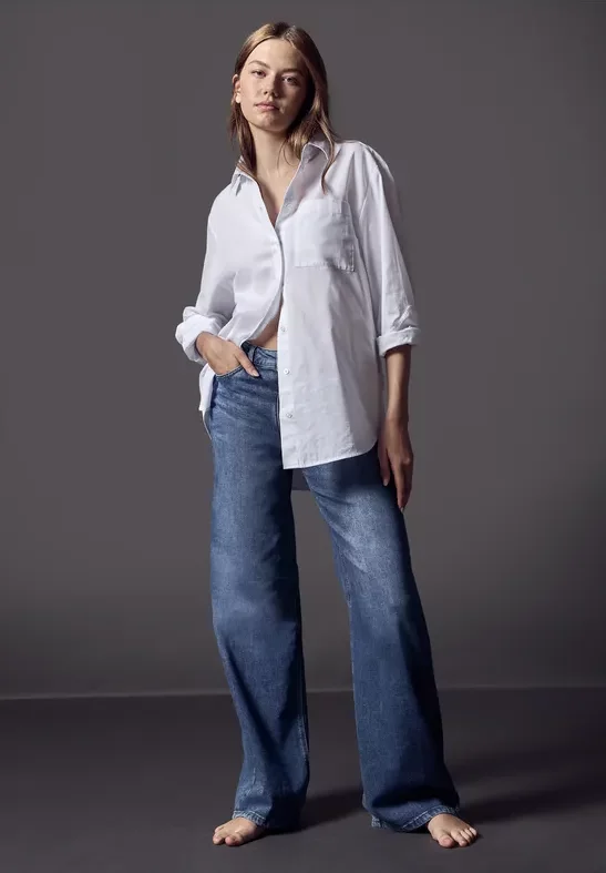 Street One Studio Frauen Weite Jeanshose in Blau, Gr: 34