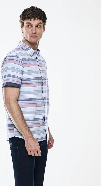 Thumbnail - Street One MEN Männer Hemd mit Quer-Streifen in Blau, Gr: L