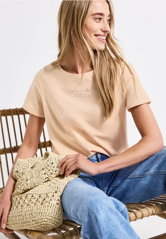 Thumbnail - Street One Frauen T-Shirt mit Print in Orange, Gr: 40