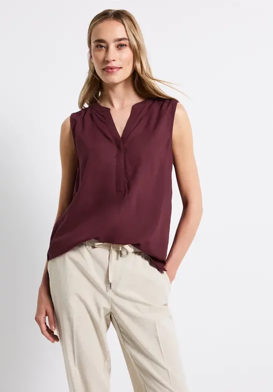 Thumbnail - Street One Frauen Split Neck Blusentop in Rot, Gr: 38