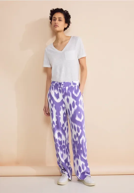 Thumbnail - Street One Frauen Wide Leg Hose in Lila, Gr: 40