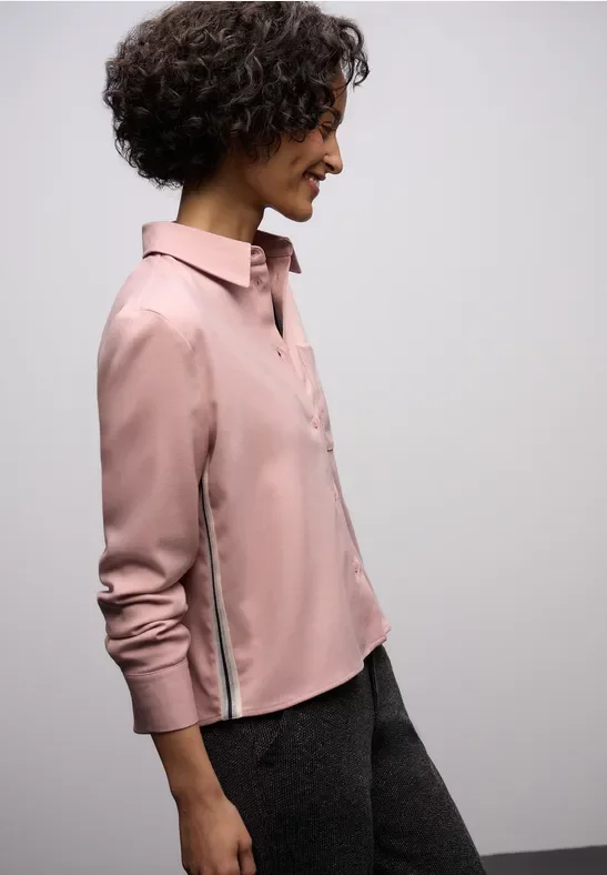 Street One Frauen Melange Bluse mit Tape in Rosa, Gr: 42