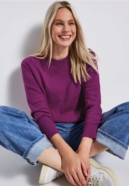 Thumbnail - Street One Frauen Rundhals-Pullover in Pink, Gr: 42