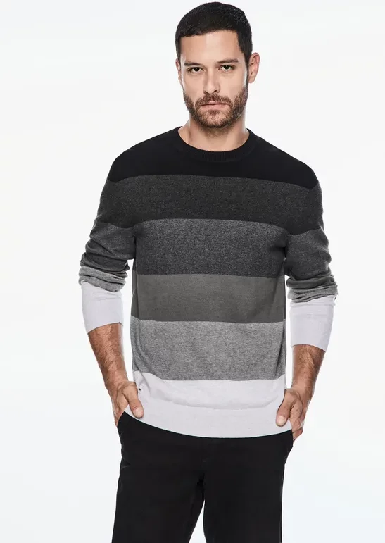 Thumbnail - Street One MEN Männer Feinstrickpullover in Schwarz, Gr: L