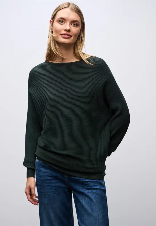 Thumbnail - Street One Frauen Dolman Pullover in Grün, Gr: 34