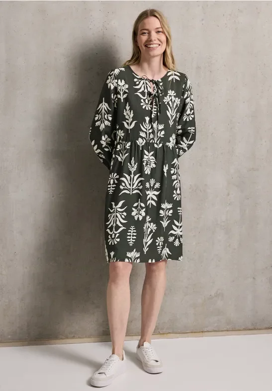 Thumbnail - Street One Studio Frauen Print-Kleid mit Schleifen in Grün, Gr: 36