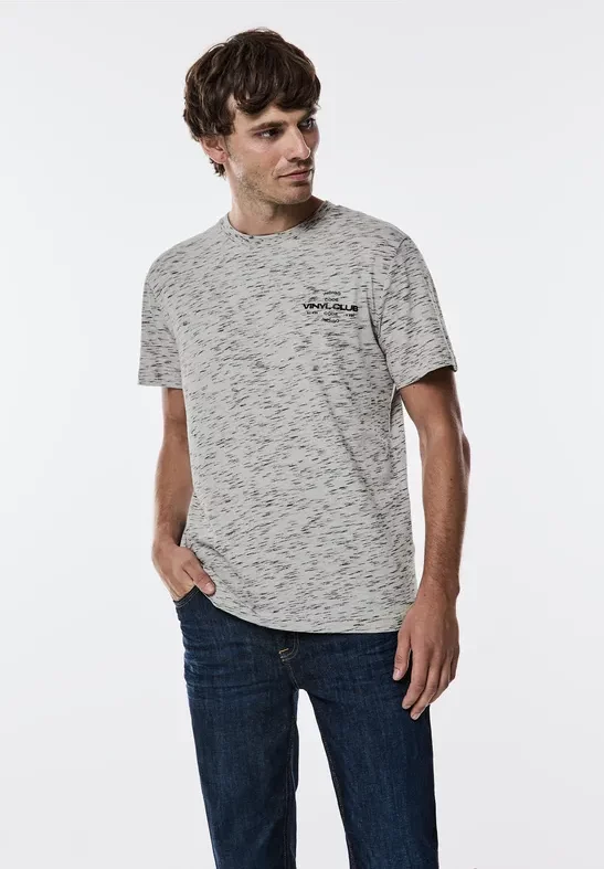 Street One MEN Männer T-Shirt in Melange-Optik in Grau, Gr: XL
