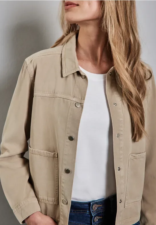 Thumbnail - Street One Frauen Jeansjacke in Beige, Gr: 46