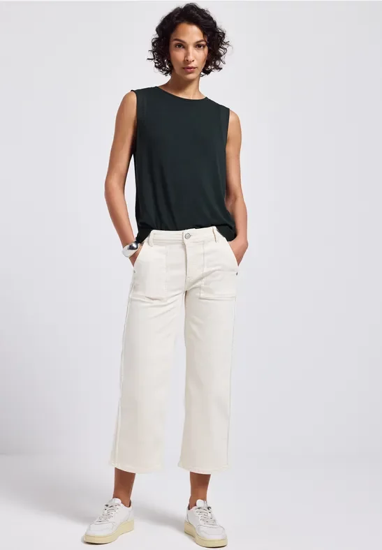 Thumbnail - Street One Frauen Top mit Chiffondetails in Grün, Gr: 38