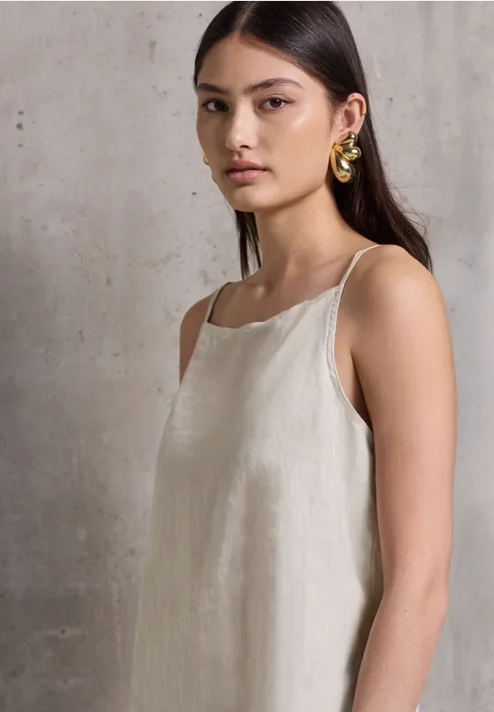 Street One Studio Frauen Blusentop mit Knopfdetail in Beige, Gr: 46