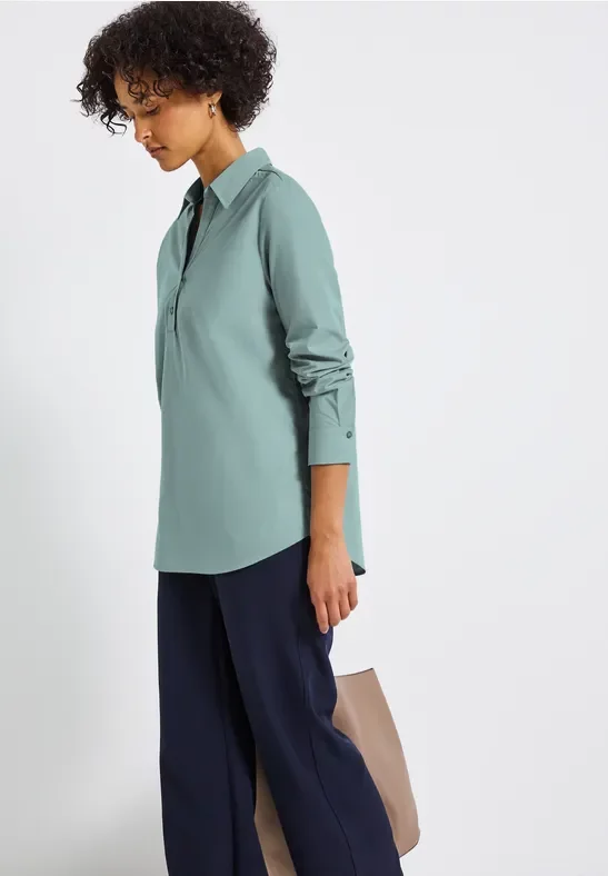 Street One Frauen Business Hemdbluse in Blau, Gr: 36