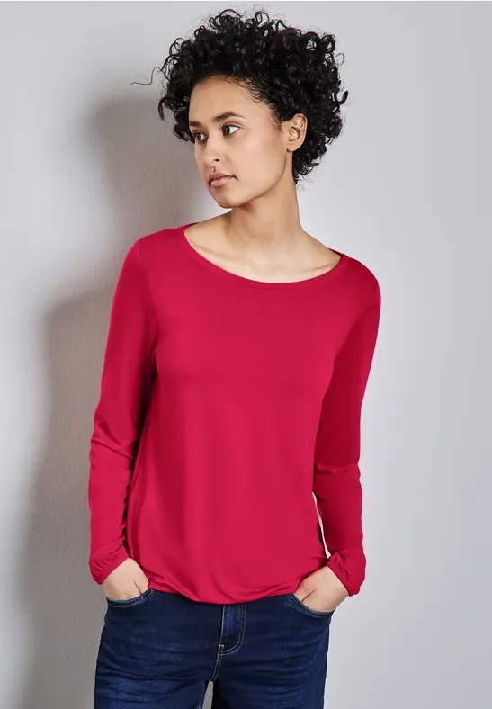 Street One Frauen Langarmshirt in Pink, Gr: 46