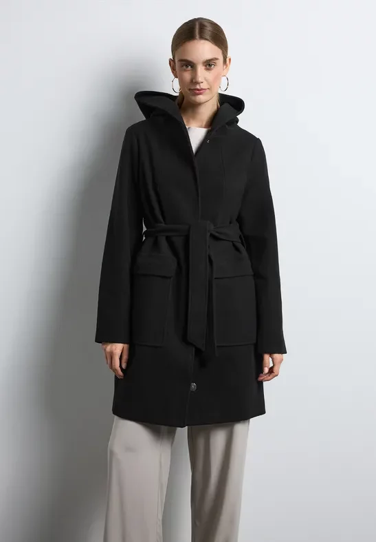 Street One Frauen Jacke mit Kapuze in Schwarz, Gr: 34