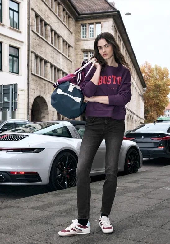 Street One Studio Frauen Jeans im Casual Fit in Schwarz, Gr: 28