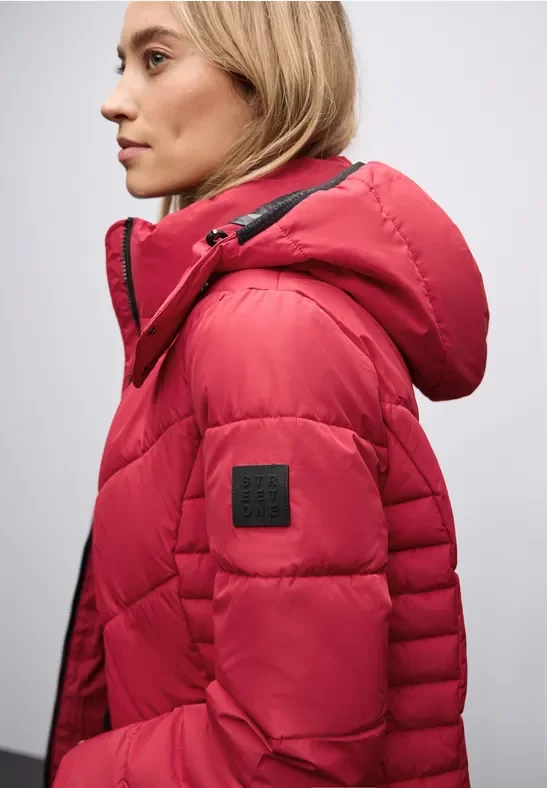 Thumbnail - Street One Frauen Steppjacke in Midi-Länge in Rot, Gr: 40