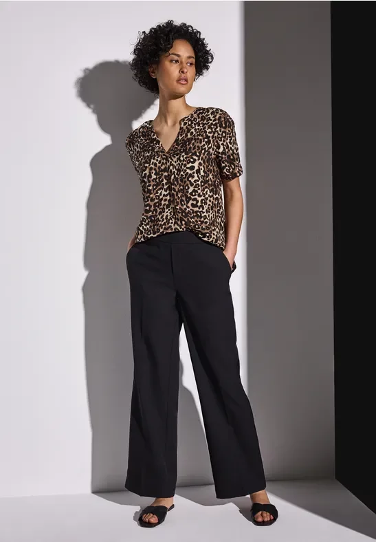 Thumbnail - Street One Frauen Bluse mit Leo-Muster in Braun, Gr: 38