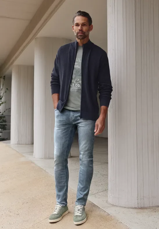 Street One MEN Männer Slim Leg Jeans in Blau, Gr: 28