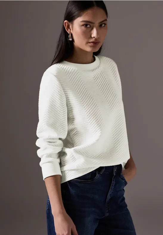 Thumbnail - Street One Studio Frauen Strukturshirt in Weiß, Gr: 46