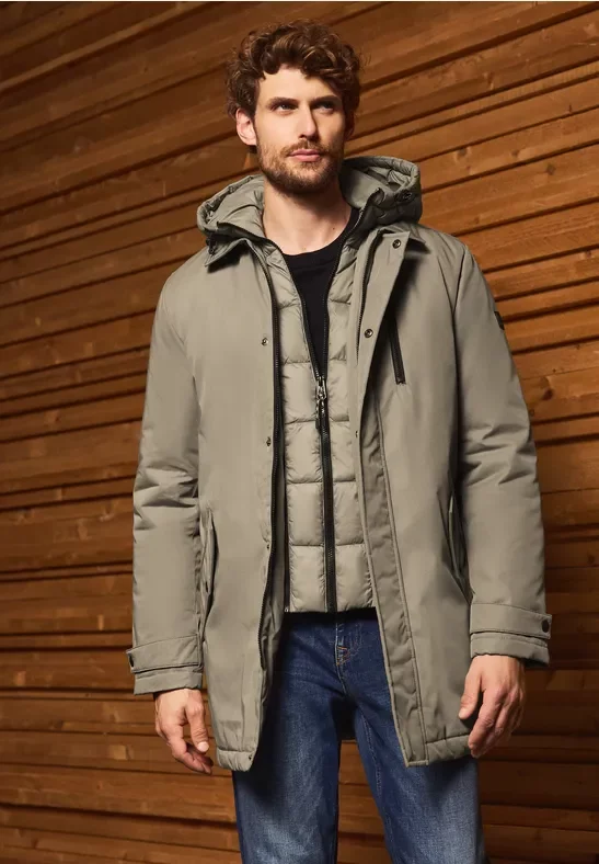 Thumbnail - Street One MEN Männer Jacke mit gefüttertem Inlay in Braun, Gr: M