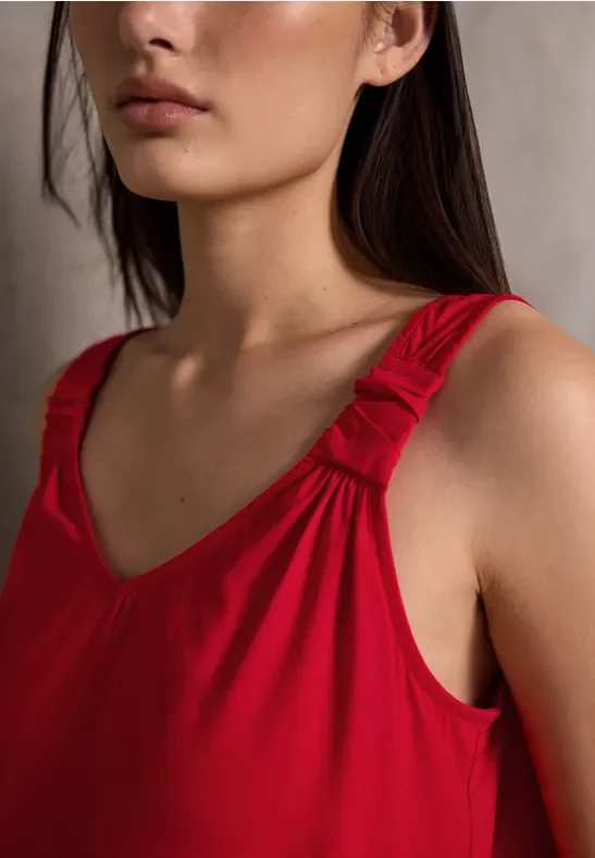 Thumbnail - Street One Studio Frauen Blusentop mit Knotendetail in Rot, Gr: 46