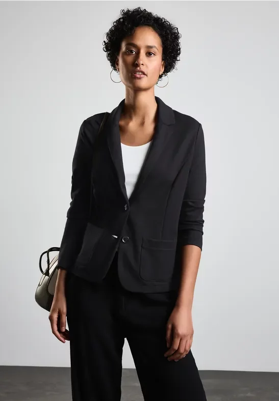 Street One Frauen Kurzer Blazer in Schwarz, Gr: 34