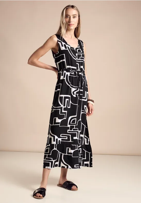 Thumbnail - Street One Frauen Maxikleid mit Print in Schwarz, Gr: 40