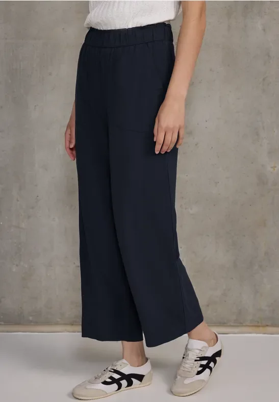 Thumbnail - Street One Studio Frauen Culotte in Unifarbe in Blau, Gr: 42