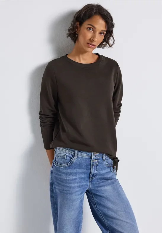 Street One Frauen Crewneck Sweatshirt in Braun, Gr: 34