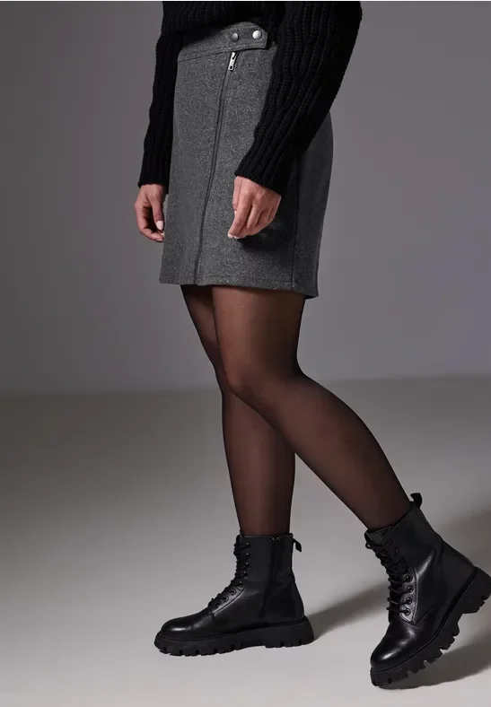 Thumbnail - Street One Studio Frauen Rock in Woll-Optik in Grau, Gr: 46