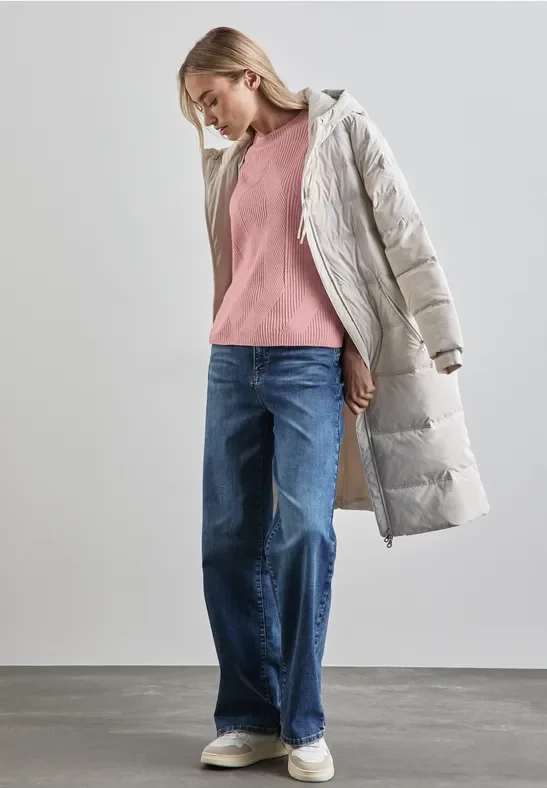 Street One Frauen Strukturpullover in Rosa, Gr: 44