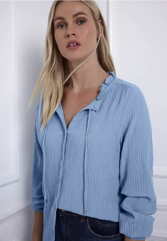 Thumbnail - Street One Frauen Tunika mit Tapedetails in Blau, Gr: 42