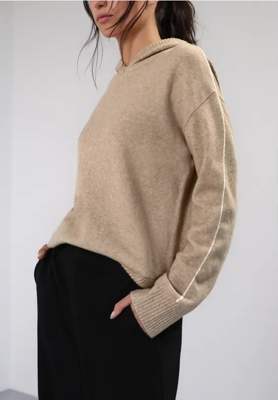Thumbnail - Street One Studio Frauen Pullover mit Kapuze in Beige, Gr: 36