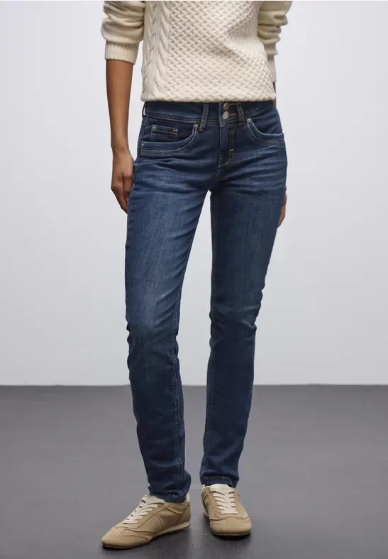 Street One Frauen Casual Fit Jeans in Blau, Gr: 25