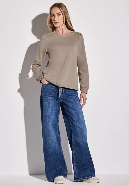 Street One Frauen Sweatshirt in Beige, Gr: 44