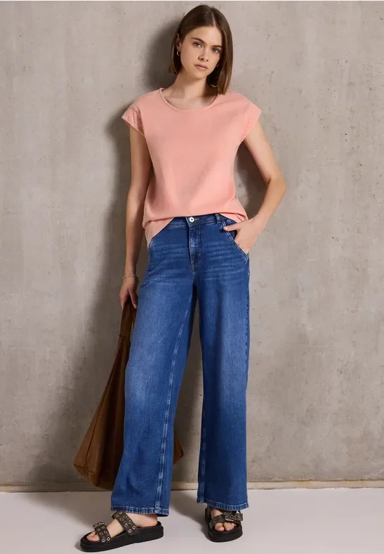 Thumbnail - Street One Studio Frauen Shirt im Washed-Look in Rosa, Gr: 36