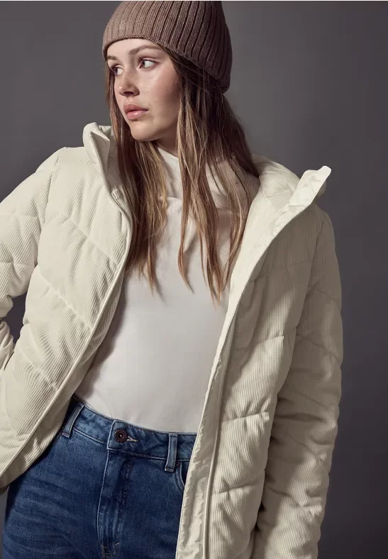 Street One Studio Frauen Cord-Jacke in Beige, Gr: 40