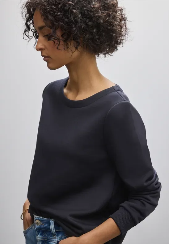 Street One Frauen Sweatshirt in Blau, Gr: 36