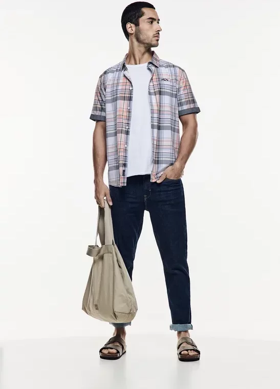 Street One MEN Männer Kariertes Hemd in Rot, Gr: M