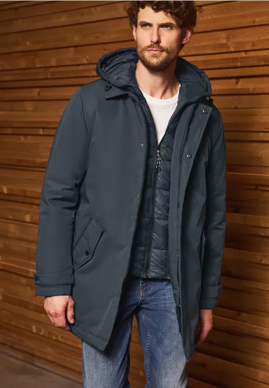 Thumbnail - Street One MEN Männer Jacke mit gefüttertem Inlay in Blau, Gr: 3XL