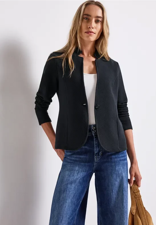 Street One Frauen Jacquard Blazer in Blau, Gr: 36