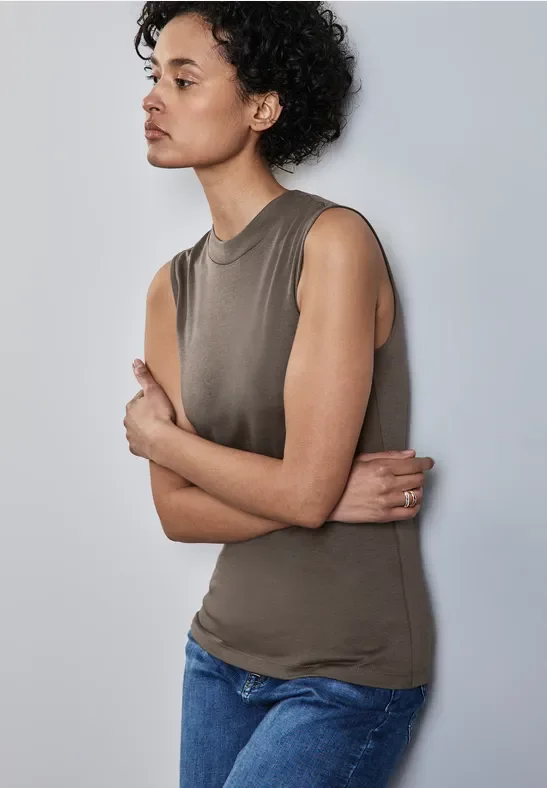 Street One Frauen Top mit Turtleneck in Braun, Gr: 46