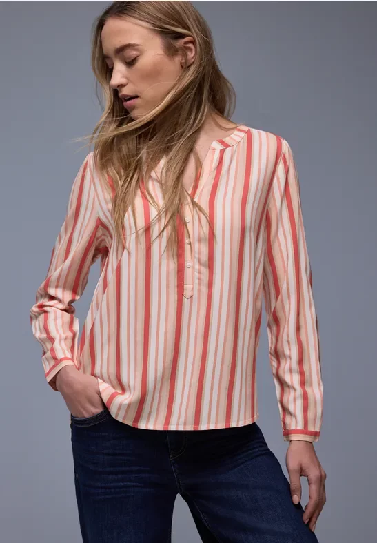 Street One Frauen Gestreifte Tunika in Pink, Gr: 46