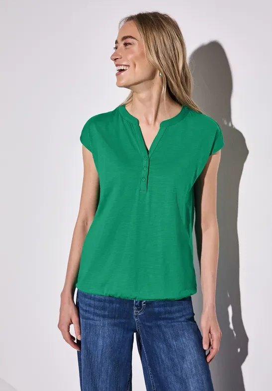 Thumbnail - Street One Frauen Jersey Shirt im Tunika-Look in Grün, Gr: 36