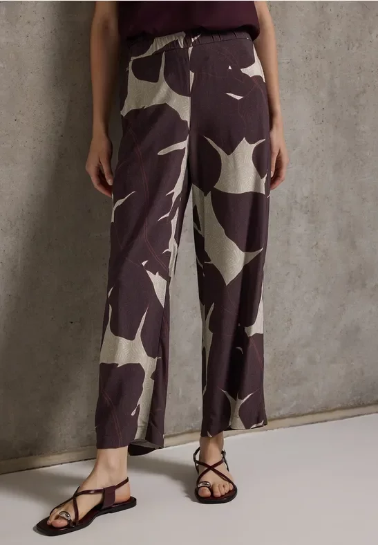 Street One Studio Frauen Gemusterte Culotte in Rot, Gr: 38